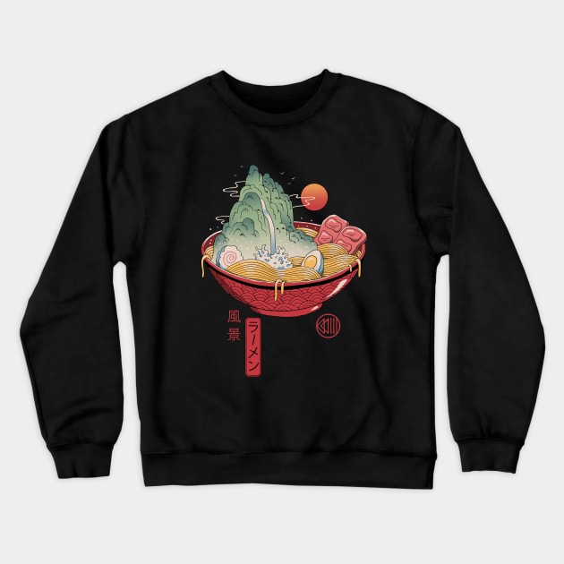 Ramen Landscape Crewneck Sweatshirt by Vincent Trinidad Art